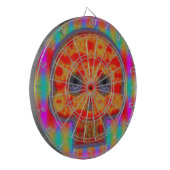 Kleurrijke Robotschedel Schilderij Dartbord (Voorkant Links)