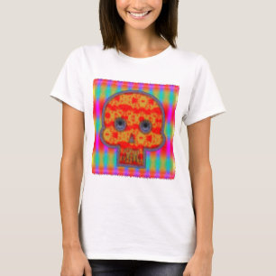 Kleurrijke robotschedel t-shirt