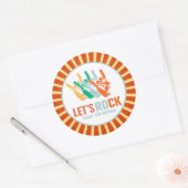 Kleurrijke Rock and Roll Rockstar Verjaardag Ronde Sticker (Envelop)