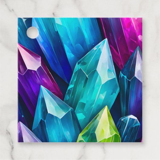 Kleurrijke Rock Crystal Art Gift Labels (Voorkant)