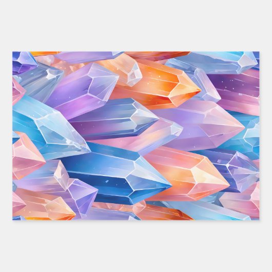 Kleurrijke Rock Crystal Art Wrapping Paper Sheets (Voorkant 3)