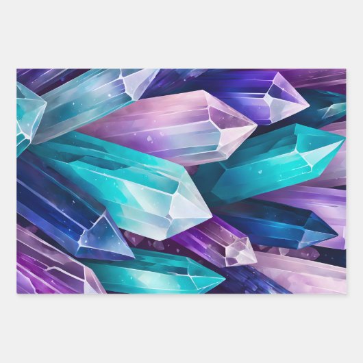 Kleurrijke Rock Crystal Art Wrapping Paper Sheets (Voorkant 3)