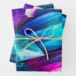 Kleurrijke Rock Crystal Art Wrapping Paper Sheets