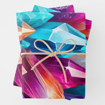 Kleurrijke Rock Crystal Art Wrapping Paper Sheets