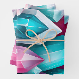Kleurrijke Rock Crystal Art Wrapping Paper Sheets