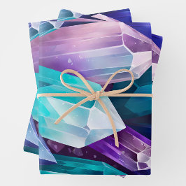 Kleurrijke Rock Crystal Art Wrapping Paper Sheets