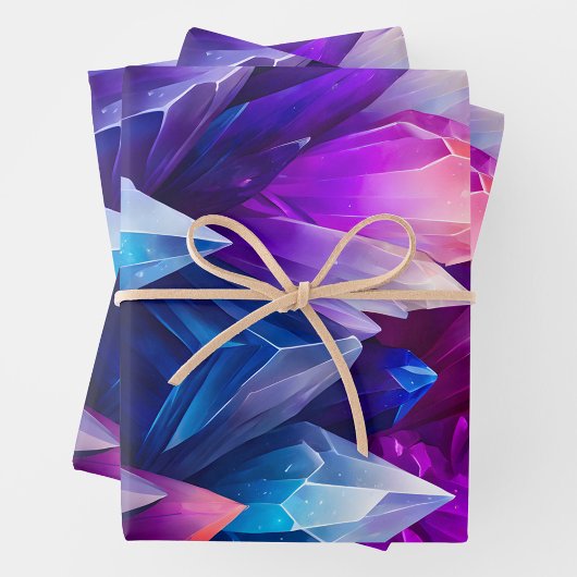 Kleurrijke Rock Crystal Art Wrapping Paper Sheets