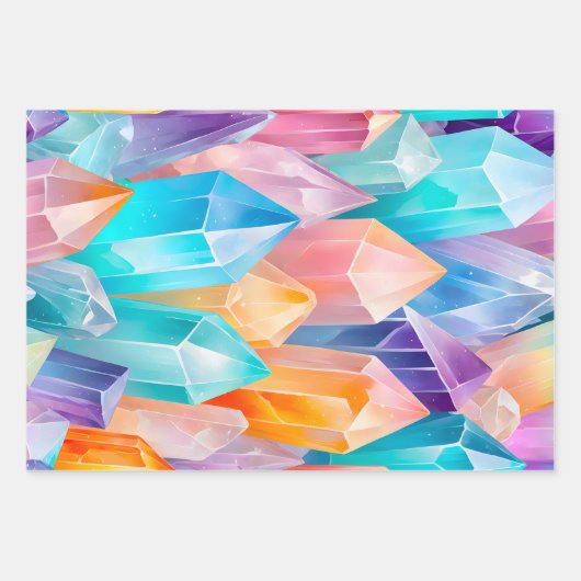 Kleurrijke Rock Crystal Art Wrapping Paper Sheets (Voorkant)