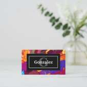 Kleurrijke Rock Dunne Sectie met Naam en Monogram Visitekaartje (Staand voorkant)