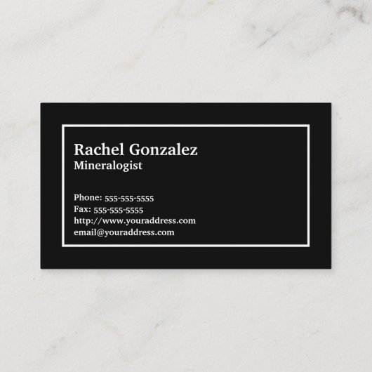 Kleurrijke Rock Dunne Sectie met Naam en Monogram Visitekaartje (Achterkant)