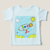 Kleurrijke Rocket Doodle Fun Space Art (Design voorkant)