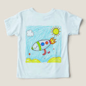 Kleurrijke Rocket Doodle Fun Space Art (Design achterkant)