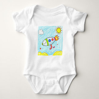 Kleurrijke Rocket Doodle Fun Space Art Romper