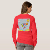 Kleurrijke Rocket Doodle Fun Space Art T-shirt (Achterkant volledig)