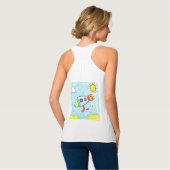 Kleurrijke Rocket Doodle Fun Space Art Tanktop (Volledige Achterkant)