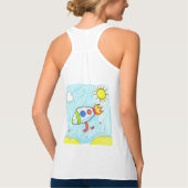 Kleurrijke Rocket Doodle Fun Space Art Tanktop (Achterkant)