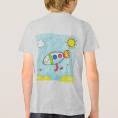 Kleurrijke Rocket Doodle Fun Space Art Tri-Blend Shirt (Achterkant)