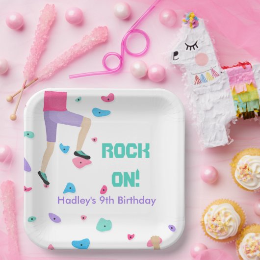 Kleurrijke rockklimmer papieren bordje (Feest)