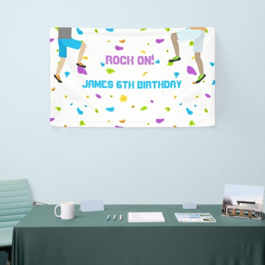 Kleurrijke rockklimmer spandoek (Beurs)