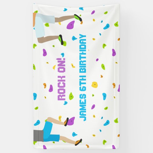 Kleurrijke rockklimmer spandoek (Verticaal)