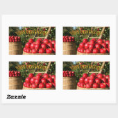 Kleurrijke rode appel oogst Thanksgiving rechthoek Rechthoekige Sticker (Vel)