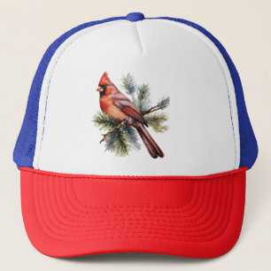 Kleurrijke rode bessen met weelderige groene blade trucker pet