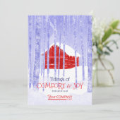 Kleurrijke Rode Blauwe Bedrijf Kerst Rustieke Cabi Kaart (Staand voorkant)