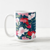 Kleurrijke Rode Blauwe Bloemen Bedrijfsnaam Koffiemok (Links)