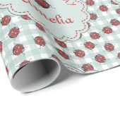 Kleurrijke Rode & Blauwe Lieveheersbeestjes Kinder Cadeaupapier (Rol Hoek)