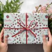 Kleurrijke Rode & Blauwe Lieveheersbeestjes Kinder Cadeaupapier