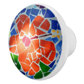 Kleurrijke rode bloem keramische knop (Rechts)