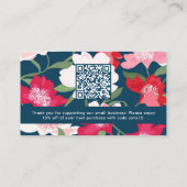 Kleurrijke Rode Bloemen Bedrijf Dank u QR Code Visitekaartje (Achterkant)