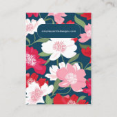Kleurrijke Rode Bloemen Patroon Oorbel Display Kaa Visitekaartje (Achterkant)