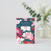 Kleurrijke Rode Bloemen Patroon Oorbel Display Kaa Visitekaartje (Staand voorkant)