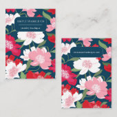 Kleurrijke Rode Bloemen Patroon Oorbel Display Kaa Visitekaartje (Voorkant / Achterkant)