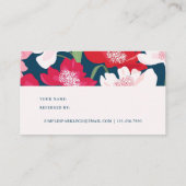 Kleurrijke rode bloemen verwijzen naar een vriend  aanbevelingskaartje (Achterkant)