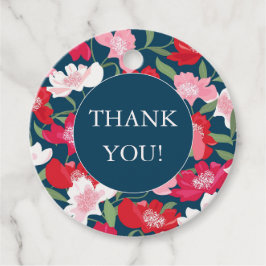 Kleurrijke Rode Bloemige Blauwe Bedankt Bedankjes Labels