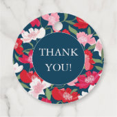 Kleurrijke Rode Bloemige Blauwe Bedankt Bedankjes Labels (Achterkant)