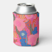 Kleurrijke Rode Boho Bloemstuk Huwelijksfeest  Blikjeskoeler (Blikje Achterkant)