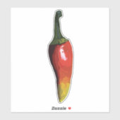 Kleurrijke rode chili peper sticker (Vel)