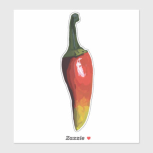Kleurrijke rode chili peper sticker