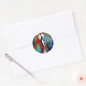 Kleurrijke rode en blauwe Macaws Ronde Sticker (Envelop)
