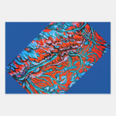 Kleurrijke rode en blauwe magische bossen inpakpapier vel (Voorkant 3)