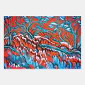 Kleurrijke rode en blauwe magische bossen inpakpapier vel (Voorkant)