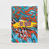 Kleurrijke rode en blauwe magische bossen kaart (Voorkant)