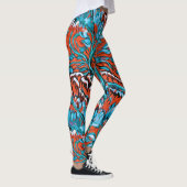 Kleurrijke rode en blauwe magische bossen leggings (Rechts)