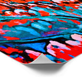 Kleurrijke rode en blauwe magische bossen poster (Hoek)