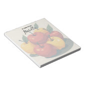 Kleurrijke rode en gele appels gepersonaliseerd notitieblok (Schuin)