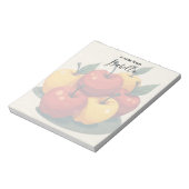 Kleurrijke rode en gele appels gepersonaliseerd notitieblok (Linkerzijde)