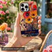 Kleurrijke Rode en Gele Wilde Bloem Gepersonalisee Case-Mate iPhone Case